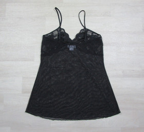 Vintage Seductive Wear Cinema Etoile Babydoll Lingerie (M) Black Sheer Chemise