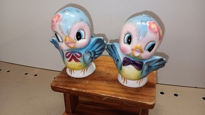 Geo. Z. Lefton 1950s Mr & Mrs Blue Bird Salt and Pepper Shaker Set