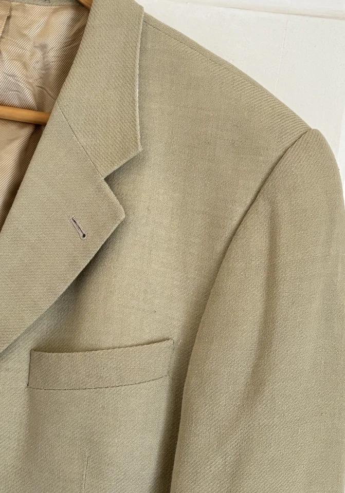 Blazer de lana de lino 42R vintage KENZO HOMME para hombre hecho en Francia beige claro años 90 Foto 2 de 4