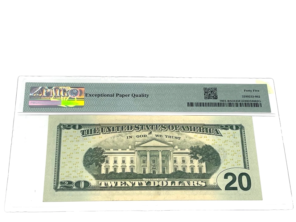 2017A $20 Twenty Dollars, FEDERAL RESERVE NOTE New York, COLOR 'PMG 45 CXF (#89) - Image 2 of 2