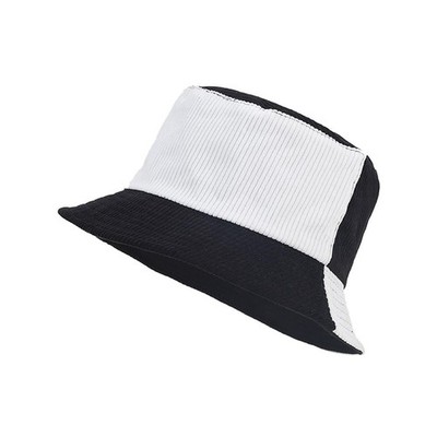 Two Toned Corduroy Bucket Hats Unisex Reversible Travel Daily Cap for Men Wom...