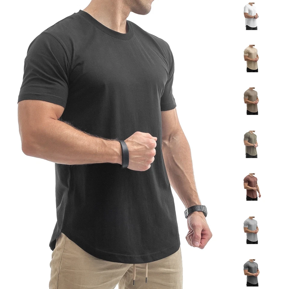 SIXLAB Round T-Shirt Fitness Tshirt Muscle Gym Shirt - Bild 1 von 1