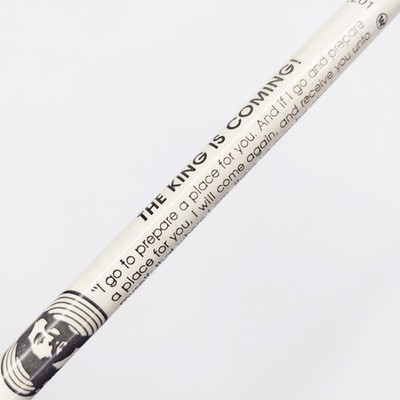 c1970s ''THE KING IS COMING'' Jesus Bible Quote Advertising Pencil Christian G4