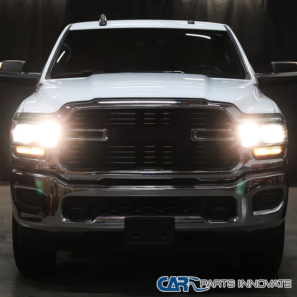 Fit 19-24 Dodge Ram 2500 3500 4500 Matte Black Headlights Signal Lamp Left+Right Foto 4 de 4