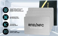 RFID Blocking Card Set 4 Pack Contactless NFC Protector for Credit Debit Wallet*
