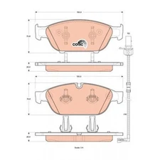 Brake pad set, disc brake Cotec TRW GDB1897 for Audi A6