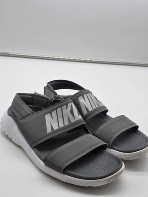 Nike Sandals Womens 8 Gray tanjun Slingback Logo Strap Cushioned Comfort Shoes