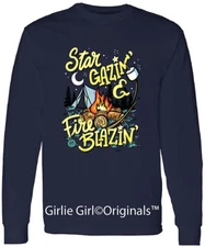 Girlie Girl Originals "Star Gazin' " 2562 Navy Long Sleeve T-Shirt