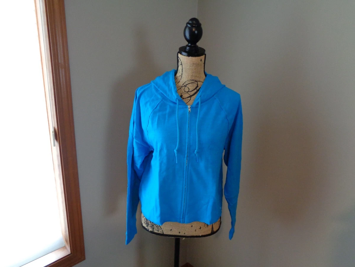 PINK SUMMER LOUNGE COTTON ZIP UP HOODIE Medium BLUE   eBay