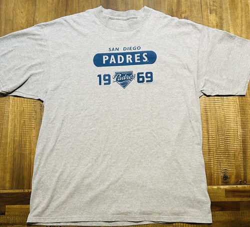 2007 Lee Sport Throwback San Diego Padres 1969 T-Shirt grau Gr. 2XL MLB Baseball