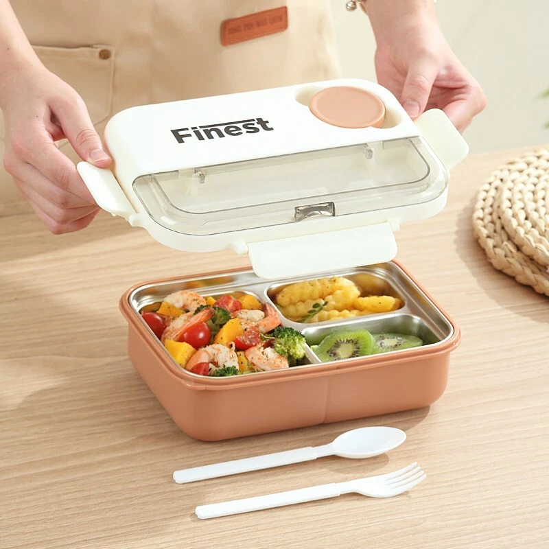 stainless steel Bento Box,Lunch Box, 3 stainless steel Compartments 900ml - Image 2 of 4
