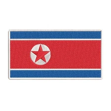 NORTH KOREA FLAG embroidered iron-on PATCH KOREAN DPRK KING JONG UN RARE