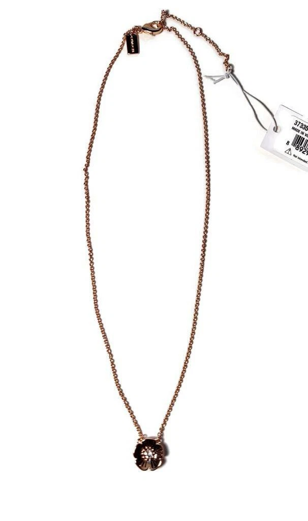 Nuova con etichette Collana Cristallo Coach Oro Rosa $85
