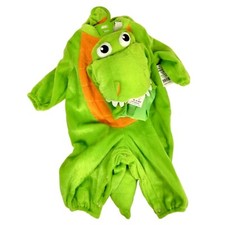 Baby 0 to 6 Months T-Rex Dinosaur Costume 4-Piece Set With Hood and Booties