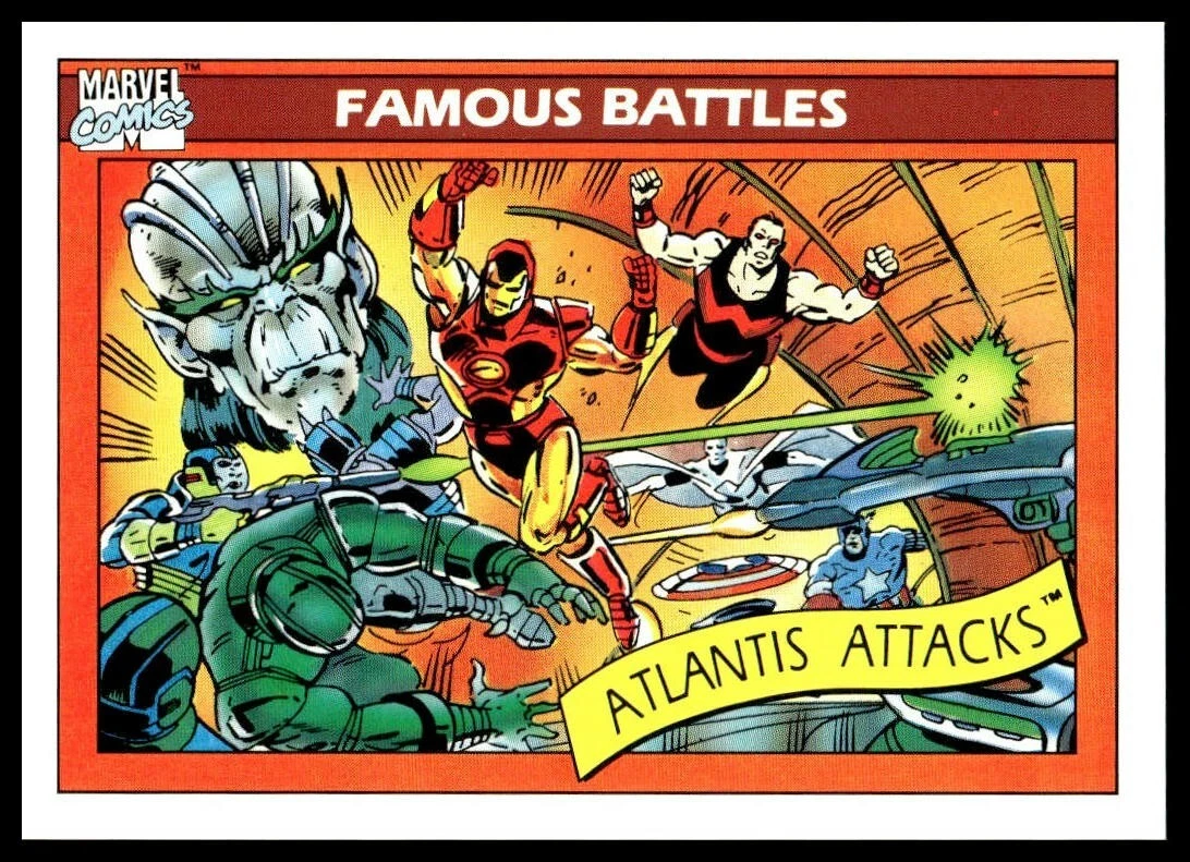 1990 Marvel Universe #104 Atlantis Attacks Iron Man Captain America