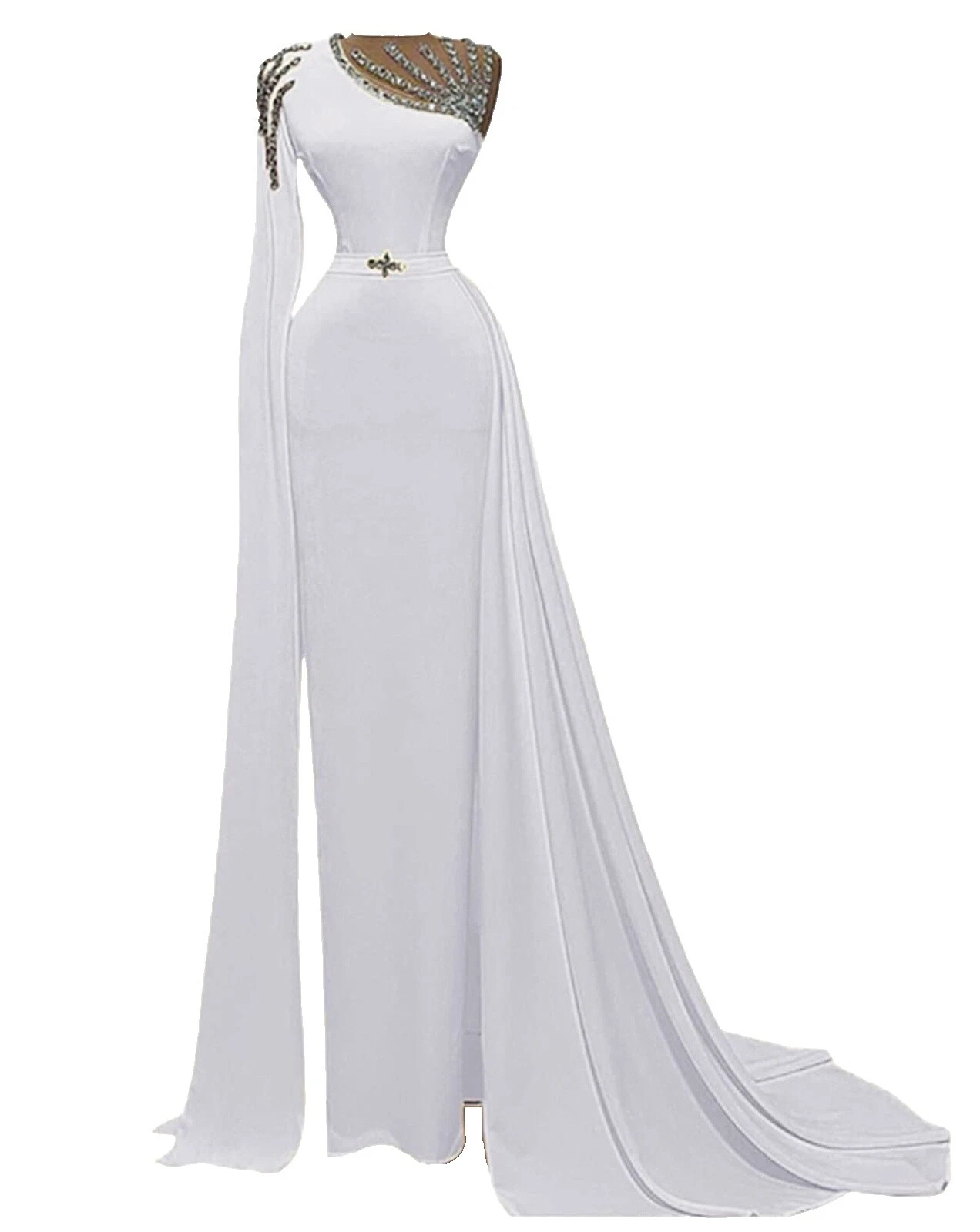 Vestidos de dama de honor blanco satinado