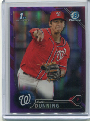 2016 Bowman Chrome Purple Refractor Dane Dunning 1st Bowman 49/250