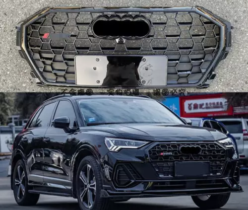 Front Bumper Black Grill Honeycomb Mesh Grille For Audi Q3 RSQ3 2020 2021 - Foto 8 di 9