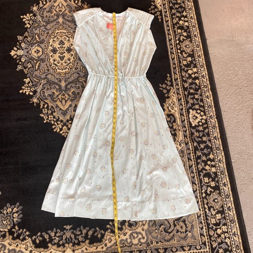 Vestido Primavera Floral Leslie Fay Azul Vintage Años 80 Con Cinturón Talla M - Imagen 8 de 8