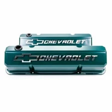 Proform 141-933 Valve Covers Slant Edge Tall Die Cast Green For SB Chevy