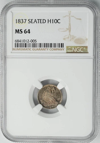1837 Seated Liberty Half Dime H10C MS64 NGC 949928-9