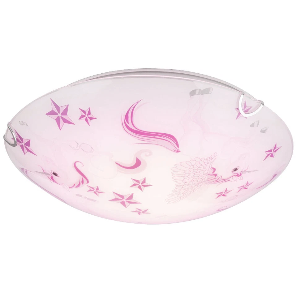 Deckenleuchte Kinderlampe Leuchte LED Einhorn Sterne Kinderzimmerlampe rosa weiß - Bild 2 von 4