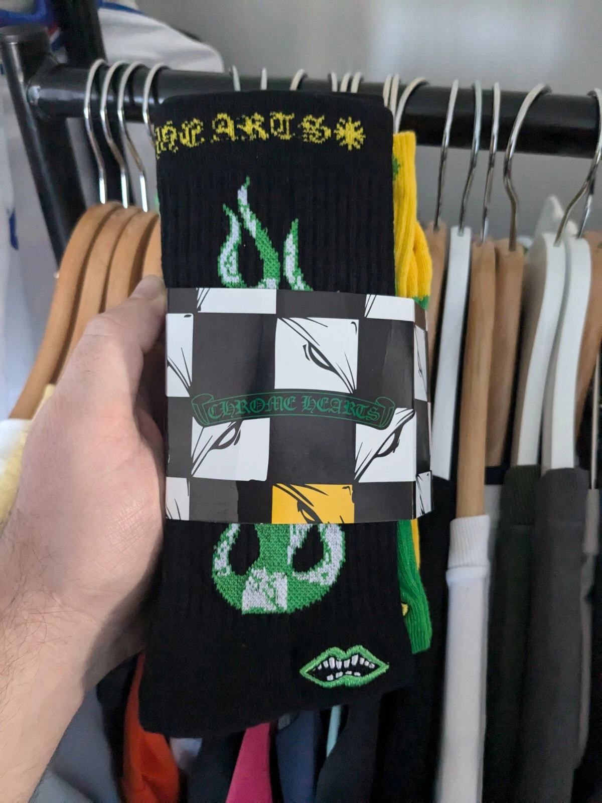 Authentic Chrome Hearts Matty Boy Flame Socks 3-Pack