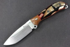 Busse Custom Mountain Duty .17” Satin INFI Micarta G-rexed CrossCut Clam Shell