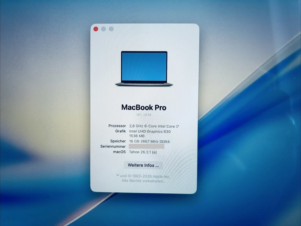 Apple MacBook Pro 16" 2019 · i7 · 16GB · 1TB, Foto 4 von 5
