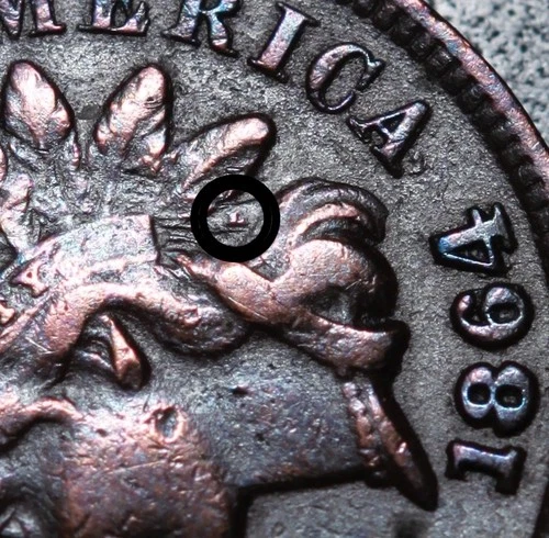 1864L INDIAN HEAD CENT - XF EF -With FULL LIBERTY - XF EF