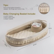 Baby Changing Basket With Pad And Diaper Basket