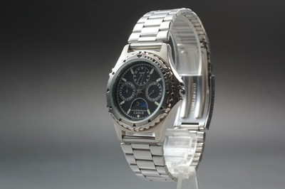 Vtg 1992 Near MINT Seiko Alba Carib V33F-6B20 Sun & Moon Phase Mens Watch JAPAN