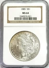 1885 US MORGAN SILVER DOLLAR $1 COIN NGC MINT STATE 64