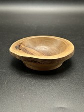 Vintage Olive Wood Small Trinket Round Mini Bowl Dish Made In Israel