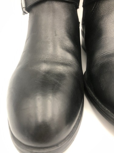 Ralph Lauren Leather Riding Boots Womens 10B Black Buckle Mid Calf Pull On - Picture 10 of 18