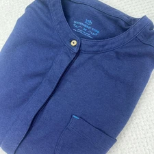 Southern Tide Knit Dress Casual Long Sleeve Henley Neckline Blue M