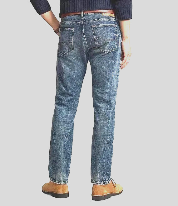 Polo Ralph Lauren  Men's 33X32 Hampton Relaxed Straight Blue Jeans Distressed View 2