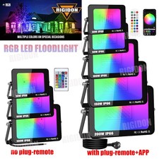 30W/50W/100W/200W RGB LED Flood Light Colour Changing Floodlight Garden Lamp