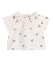 Petit Bateau Baby MäDchen Kurzarmbluse Ecru Mehrfarbig 18 Monate