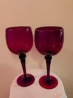 2 Stunning Large 13.75" Blenko Regal Line Ruby Red Glass Vase/chalice Goblet VTG