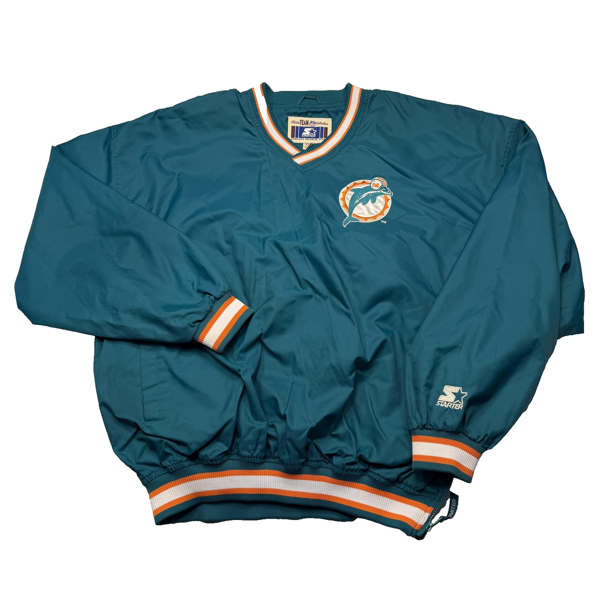 Vintage Miami Dolphins Dan Marino Jacket Mens 2XL Green Starter