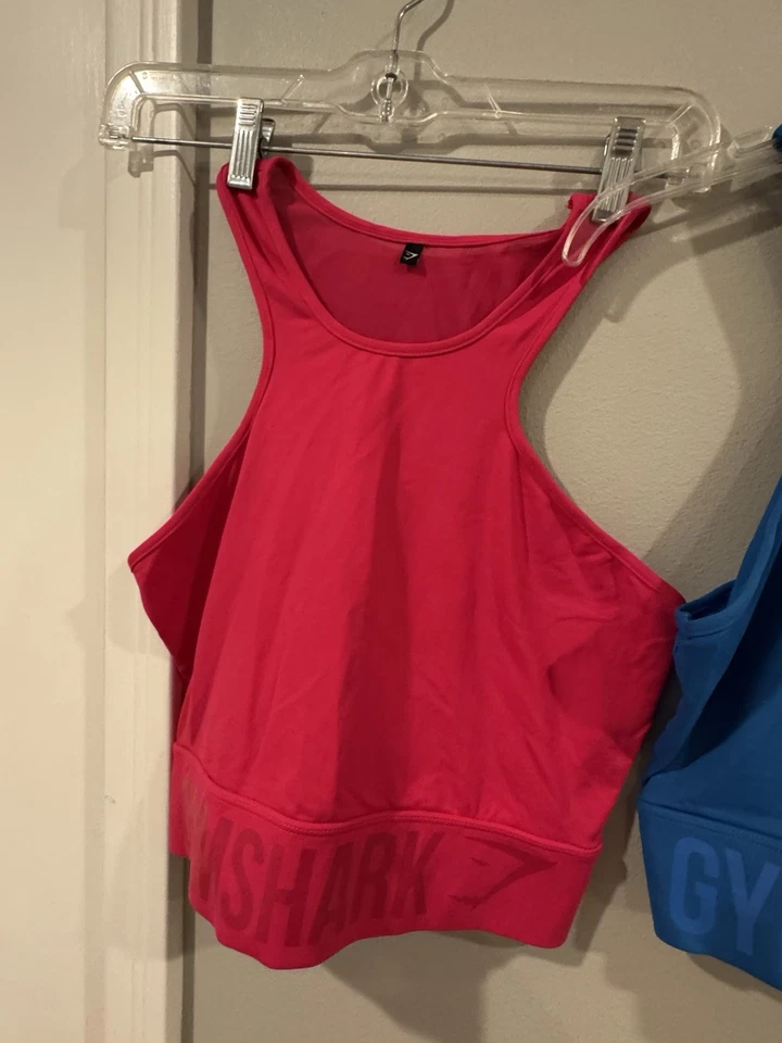 Gymshark Women's Sports Tank Bra Large Lot of 2 Blue & Pink - Image 3 of 4