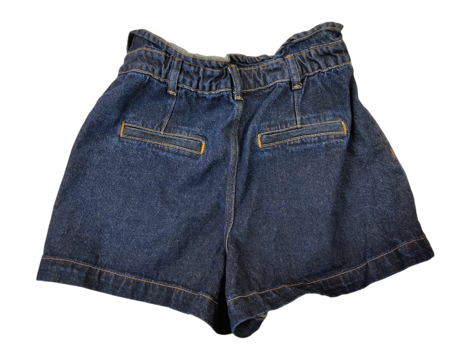 WOMENS ZARA EU 40 UK 12 BLUE DENIM PAPERBAG WAIST POCKET FRONT JEAN