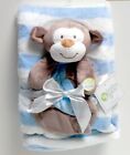 Baby Gear 2 Pc Set Blanket + Monkey Lovey Security Plush Squeaker Blanket Toy