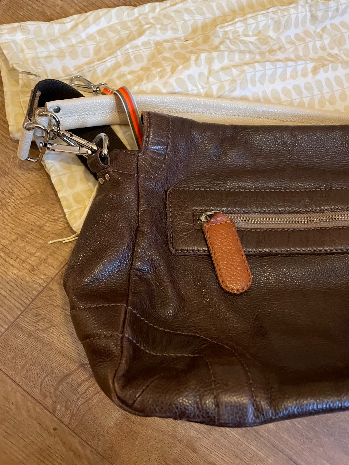 Orla Kiely Leather Bag (Brown) Good Condition HTF eBay