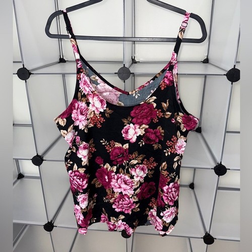 Torrid Damen Ava Stretch Challis Blumenmuster Trägertop schwarz/mehrfarbig Größe 1X - Bild 7 von 9