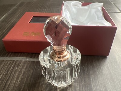 Vintage Oleg Cassini Sparkling Crystals Mini Perfume Bottle Cristal Parfum Rose4