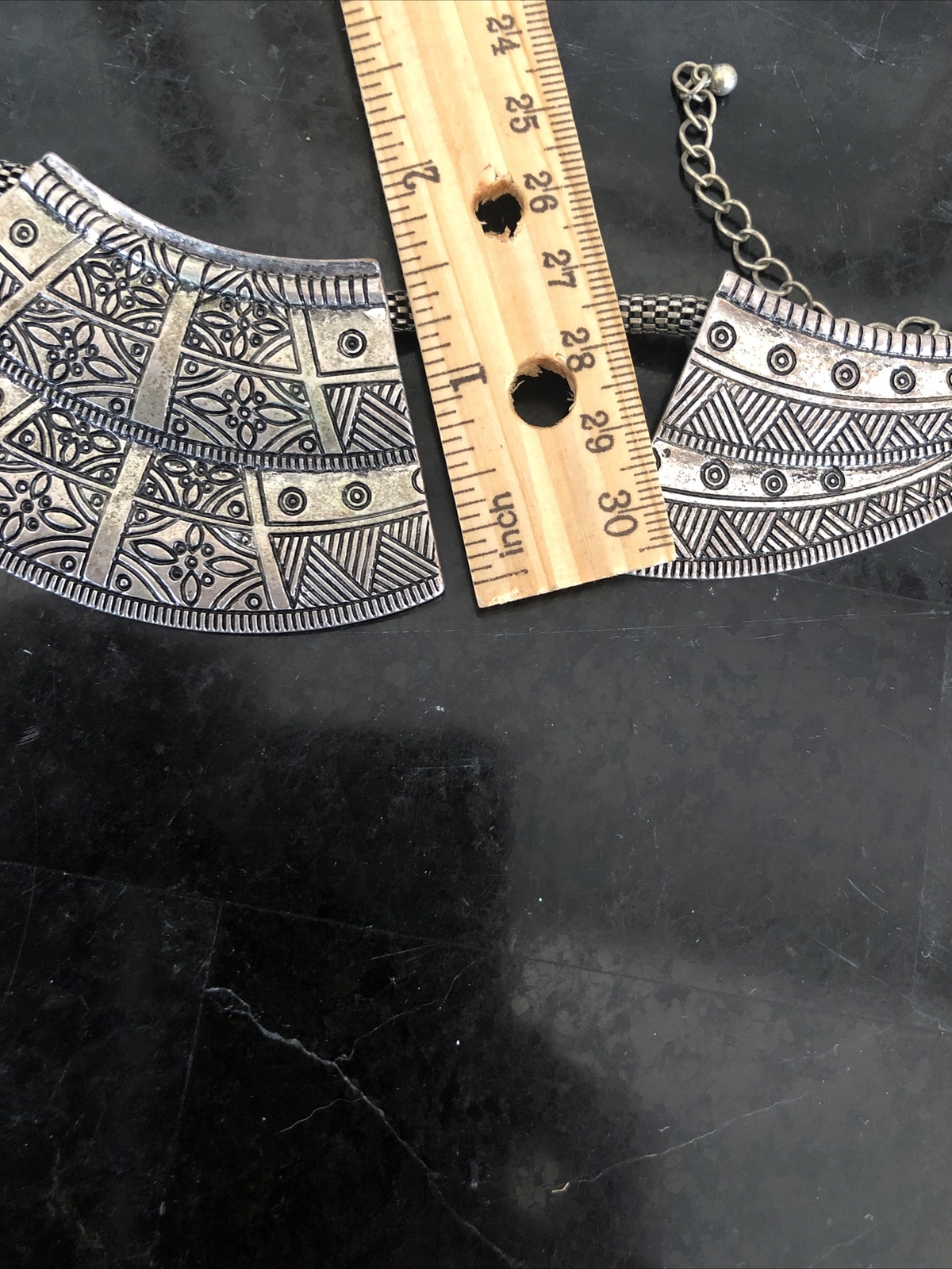 Metal silvertone statement necklace￼ - image 14