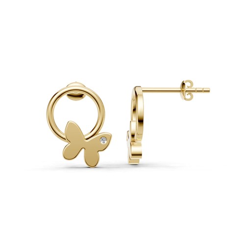 Elegante Schmetterling-Ohrstecker mit Funkelndem Stein in Gold 8/14/18K PARGOLD - Bild 24 von 26