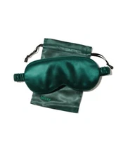 BLISSY handmade mulberry silk sleep mask, EMERALD green, NEW